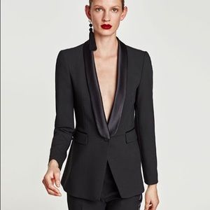 Zara Black Tuxedo Blazer